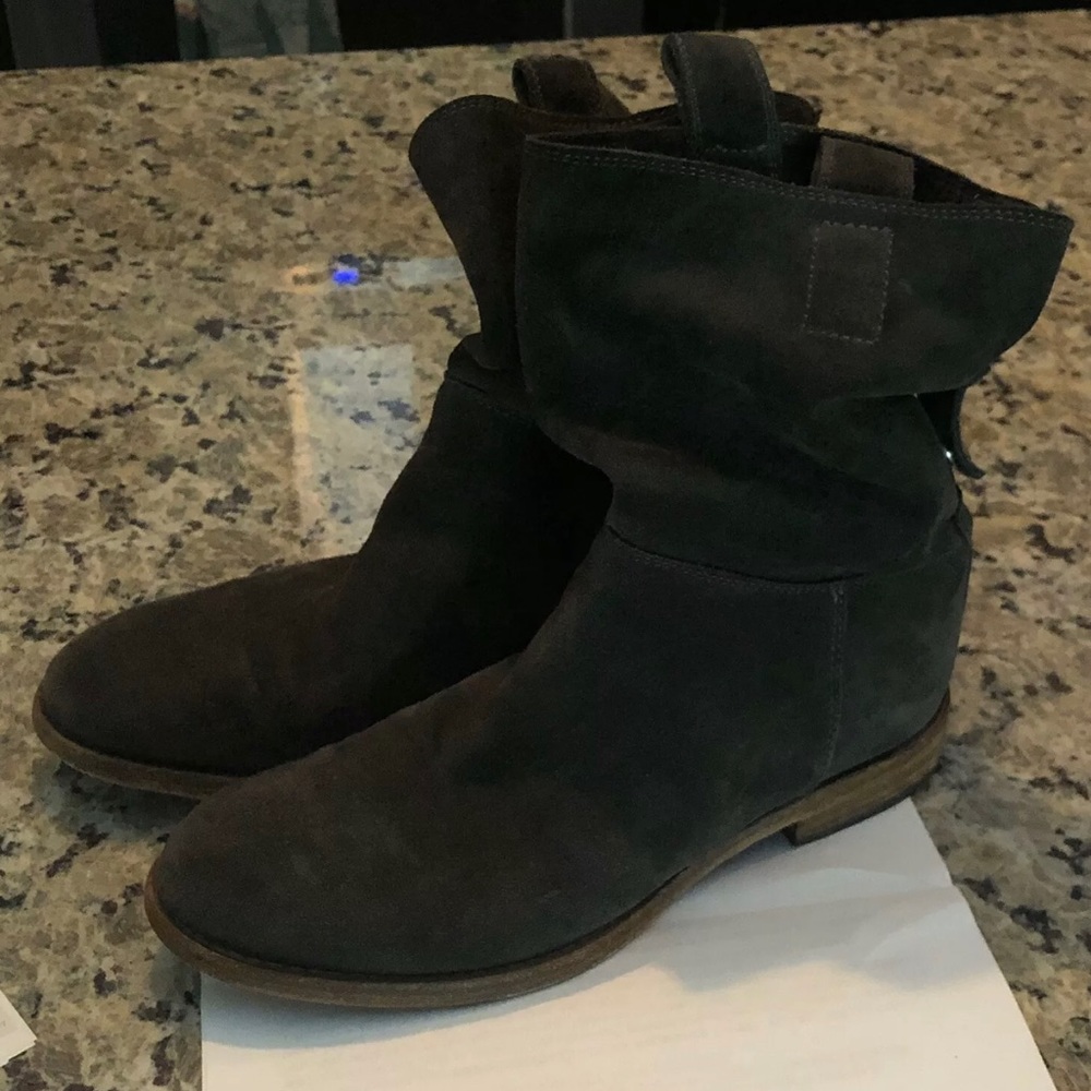 Alberto Fermani Umbria Dark Brown Suede Slouch Calf Boots 36.5